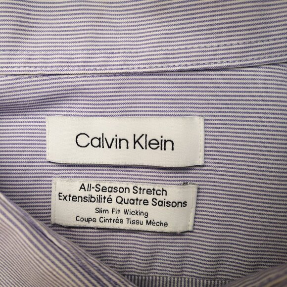 Calvin Klein All Season Stretch Slim Fit Wicking Men's Size XL Purple Shirt - Picture 3 of 12